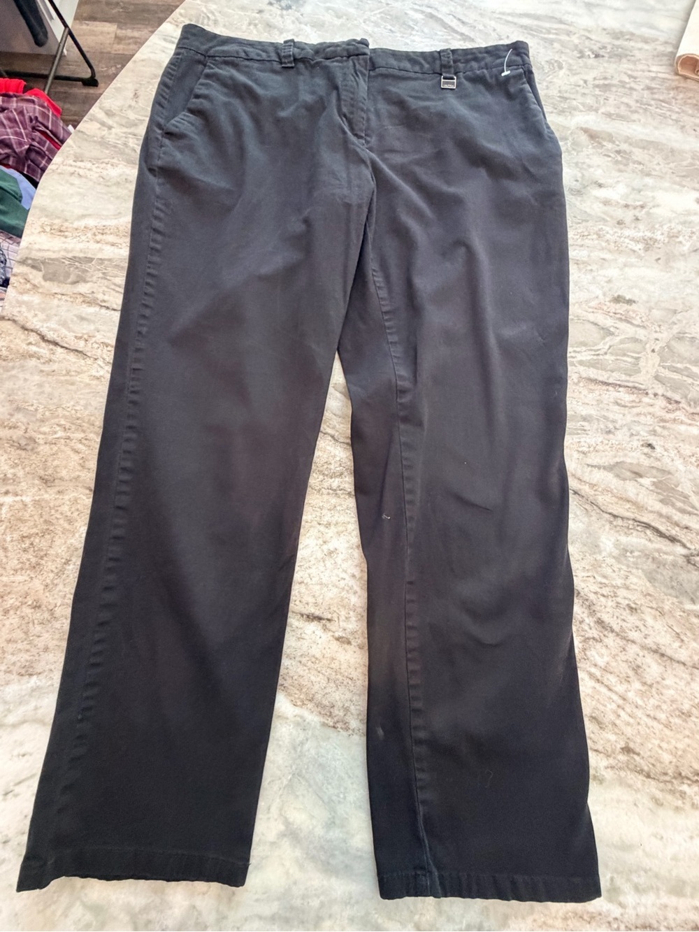 Nautica Black Stretch Chino Pants Women’s 14 Straight Leg Cotton Business Casual